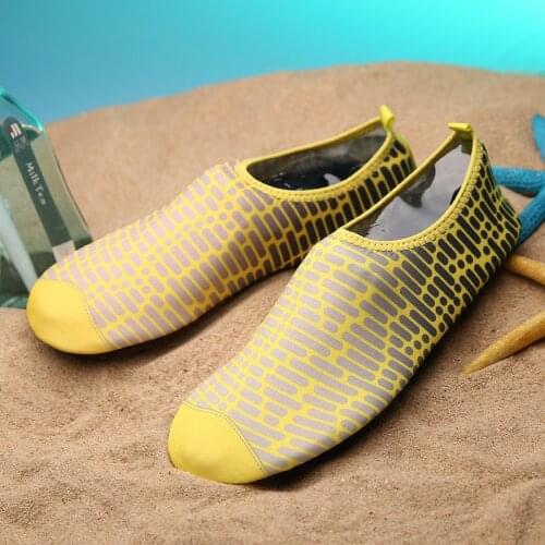 Aqua Shoes Women Men Beach Shoes Swimming Diving Socks Drifting Big Size Water Sport Socks River Yoga Fitness Wading Shoe Yellow