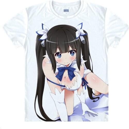 Anime DanMachi Hestia Bell Sexy Cute T-Shirt Summer Tee Short Sleeve Tops Unisex Cosplay S-XXL