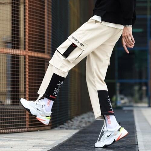 Pockets Cargo Harem Pants Mens Casual Joggers Baggy Tactical Trousers Harajuku Streetwear Hip Hop Fashion Mens Sweatpants