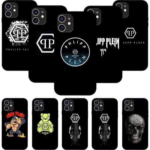 For iPhone 11 12 8 Plus Mini Pro X XR XS Max 4 5 7 6 6S 8 SE Phone Case Black Cover Waterproof Soft Bumper qp Luxury Brand