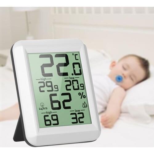Mini LCD Digital Indoor Thermometer Hygrometer Room °C/°F Temperature Humidity Monitor Gauge Thermo-Hygrometer with Back Stand