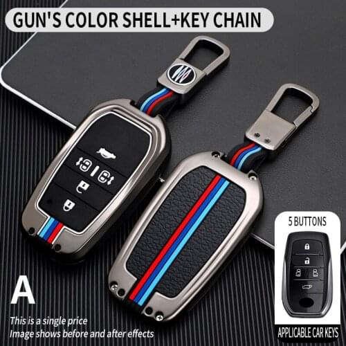 Zinc Alloy +Silicone Car Smart Key Case Cover for Toyota Alphard 5 Buttons Smart Key