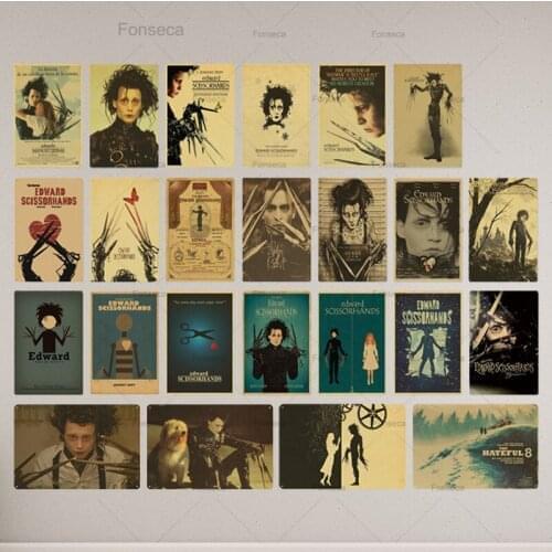 Edward Scissorhands Classic Movie Metal Poster Tin Sign Plaque Metal Vintage Wall Decor for Man Cave Living Room Wall Poster