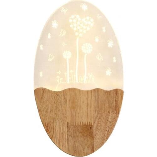 Modern Design Round Wood Wall Lamp Indoor Bedroom Led 3w Wall Nights Light Bathroom Light Industrial Decor deco maison