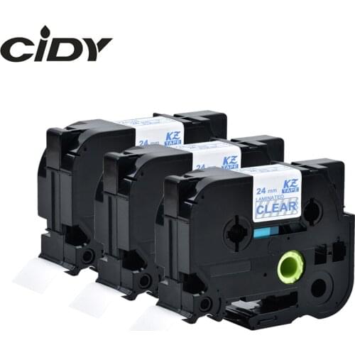 Cidy 3pcs blue on clear 24mm laminated tape compatible tze153 tz 153 tz153 tze 153 for brother printers made in china