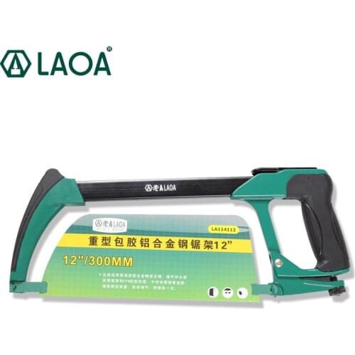 LAOA Hacksaw 12 Inch Heavy Miracle Saw Rubber Wrapped Aluminum Alloy Hacksaw Frame Gardening Cutting Hand Tool Saw