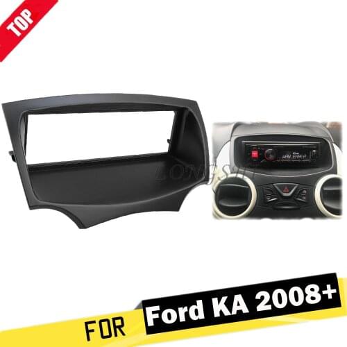 LONGHSI One Din Audio Fascia for Ford KA 2008+ Stereo Radio GPS DVD Stereo CD Panel Dash Mount Installation Trim Kit Frame 1din
