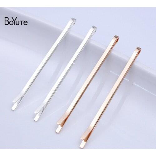 BoYuTe (50 Pieces/Lot) 2*55MM Metal Iron Flat Clip Diy Hair Accessories Hairpins Side Clips Materials Wholesale