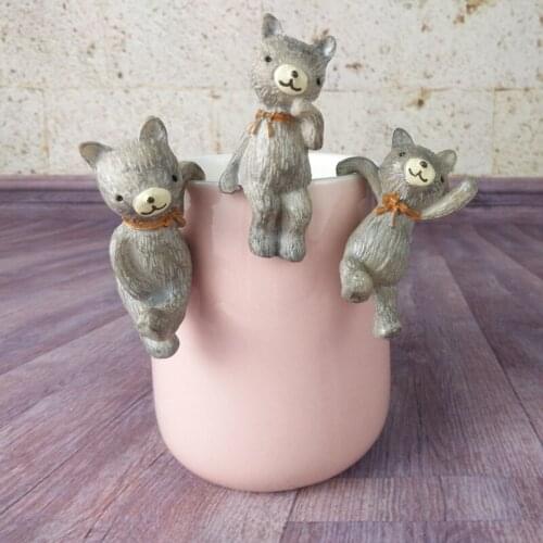 3pcs Mini Elephant zakka style Lovely Monky Figurines Miniature Landscape decole Cup Decorations resin Garden Figures concombre