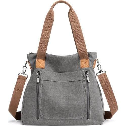 Fashion Women Shoulder Bags Canvas Lady Handbag Large Capacity Women Crossbody Bag Simple Casual Female Totes Handbag