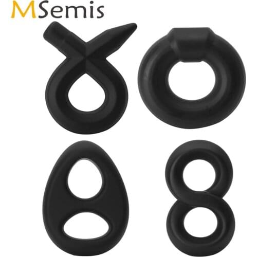 Mens Semen Lock Cockring Flexible Silicone Penis Ring Toys Delay Ejaculation Prolong Chastity Device Gay Masturbation Cock Ring