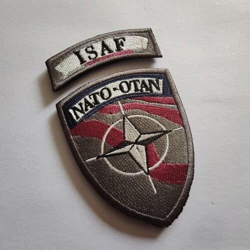 NATO Alliance ISAF Armband Embroidery Velcro Patch Sticker Badge NATO Army Fan Cloth Sticker Outdoor Bag Accessories