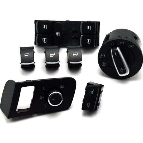 New Chrome high quality Mirror window headlight Door lock switch for VW Volkswagen Touran 2003-2015 Caddy 5ND941431A 1TD962125