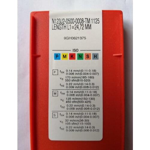 ORIGINAL 10PCS CARBIDE INSERT N123J2-0500-0008-TM1125