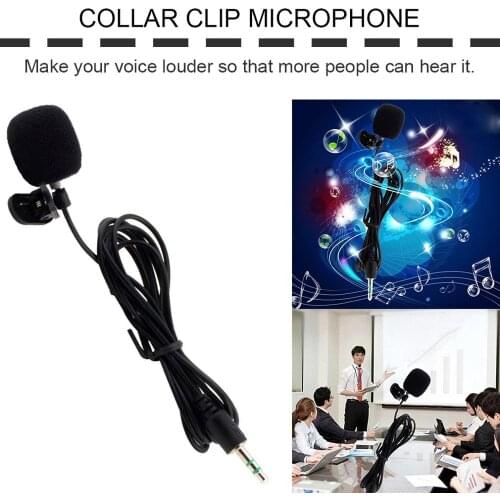 Portable Mini 3.5mm Microphone Hands-Free Wired Collar Clip Lapel Lavalier Microfone for Lectures Teaching Loud Speaker