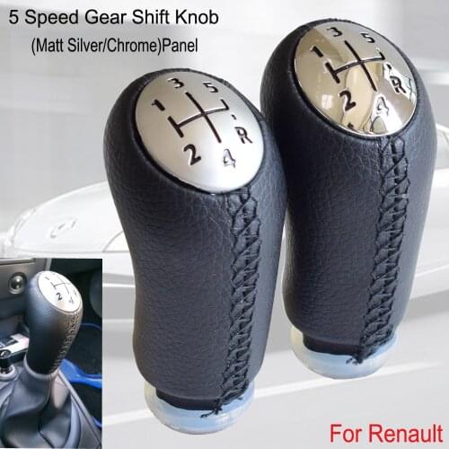 For Renault Laguna Megane 2 Clio 3 2005-2009 Kangoo 2009 Manual 5 Speed Car Gear Shift Knob Lever HandBall Chrome/Matt Silver