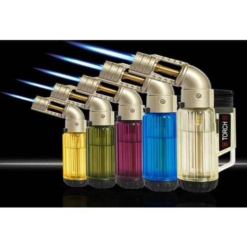 Cigar Torch Turbo Outdoor BBQ Kitchen Torch Lighter Jet Butane Gas Cigarette 1300 C Spray Gun Windproof Metal Pipe Lighters