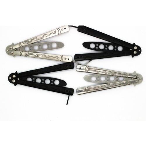 Folding Practice Butterfly Knife Blunt Balisong Training Knife Toy Knives Hardened Color Practice Knife Outdoor Tools