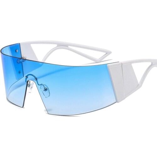 New Unique One Piece Arc Big Frame Sunglasses Women Luxury Brand Rectangle Square Sun Glasses Men Vintage Hip Hop Eyewear