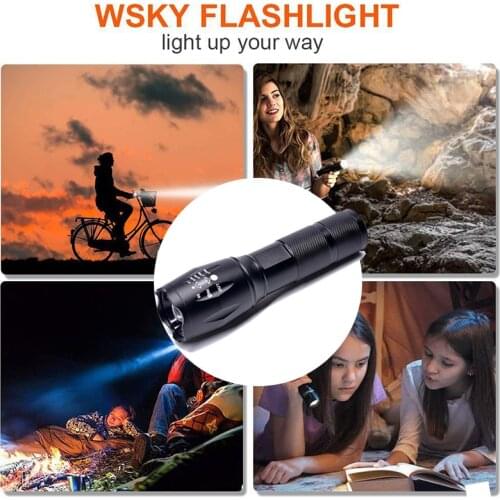 Z20 XML L2 T6 led Flashlight Tactical Torch Zoomable Rechargeable flashlight USB Charger Lamp camping Light Built-in battery
