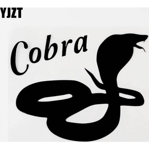 YJZT 14CM×11CM Personality Reptile Animal Cobra Vinyl Car Sticker Decal Black/Silver 8C-0346