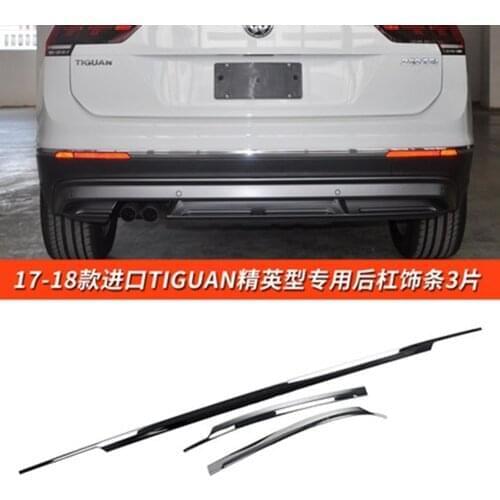 Stainless Steel Rear Bumper Lip Grill Cover Protector Molding Trims Strip 3Pcs For Volkswagen VW Tiguan MK2 2016 2017 2018