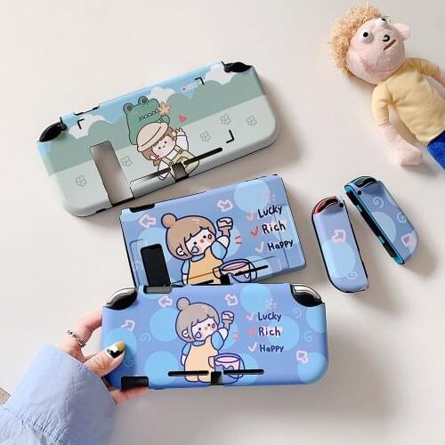 Cartoon Happy Girl Lovely Switch Game Console Protective Cover For Nintendo Switch And Lite Case