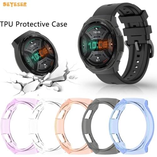 TPU Protective Case For Huawei Watch GT 2E Smartwatch High Quality Shockproof Cover Watch Bumper Shell Frame Protector Accessory