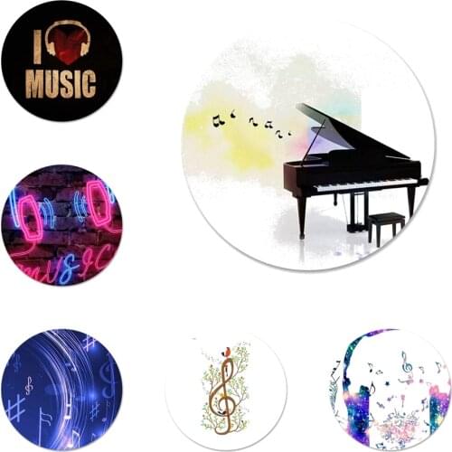 Musical Notes Violin Classical Icons Pins Badge Decoration Brooches Metal Badges For Backpack Decoration 58mm