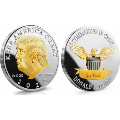 1pc 2020 President Donald Trump KEEP AMERICA GREAT! Silver Gold Plated EAGLE Commemorative Coin