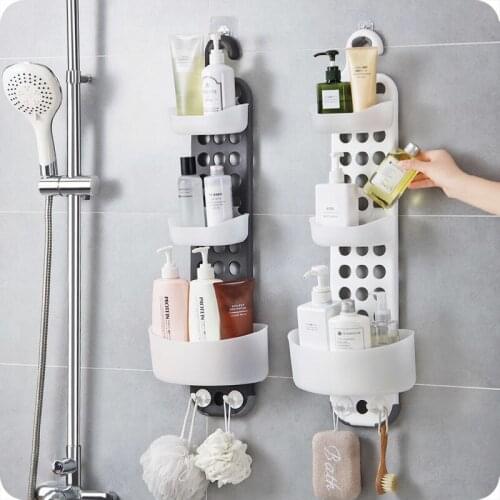 1PCS Bathroom wall-mounted storage rack free punching shower rack sink rack corner storage holder shelves ZP8071410