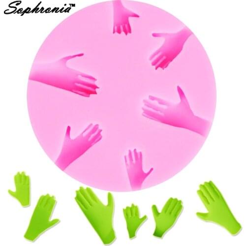 10PCS/SET 6 Hands Fondant Cake Silicone Mould Resin Clay Candy Molds Gumpaste Chocolate Moulds Decorating Tools M106