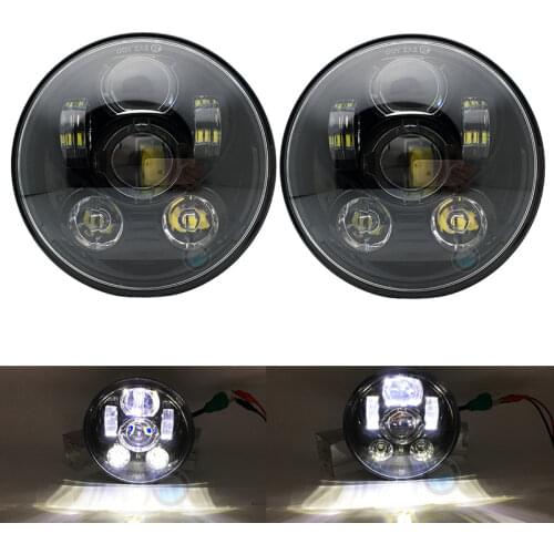 2pcs 5.75'' led Motorcycle headlighs for 883 Iron Sportster 5 3/4 inch Black Projector Headlamp