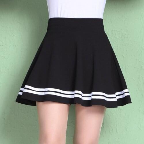 2017 New Spring Summer Style High Waist Skirts Fashion Women Skirt School Student Casual Striped Mini Skirt Plus Size Saia AB212