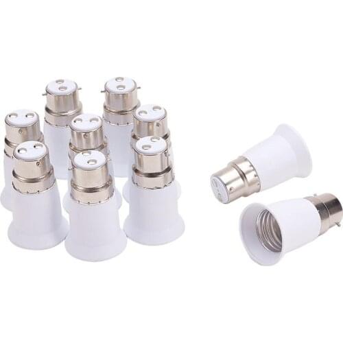 3/10Pcs b22 To e27 Light Socket Bulb Base Commutator Light Socket PBT AC 90-240V Energy Efficient Adapter Converter Lamp Holder