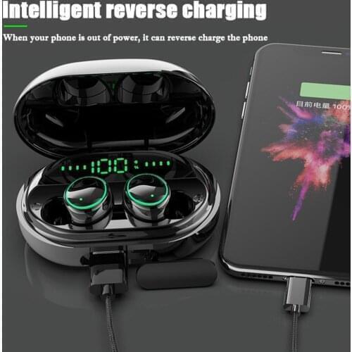 3500mAh TWS Bluetooth 5.0 Eaphones With Charging Case Wireless Earphone IPX7 Waterproof Earbuds Sport 9D Stereo Touch Control