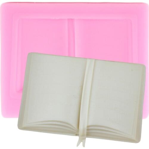 3D School Book Silicone Mold Baby Birthday Fondant Cake Decorating Tools DIY Cookie Baking Decoration Chocolate Candy Moulds