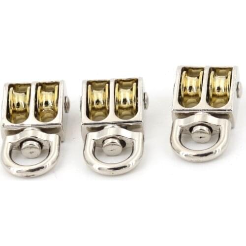 43 mm metal pulley zinc alloy fixed pulley crown block and pulley block mini double pulley DIY
