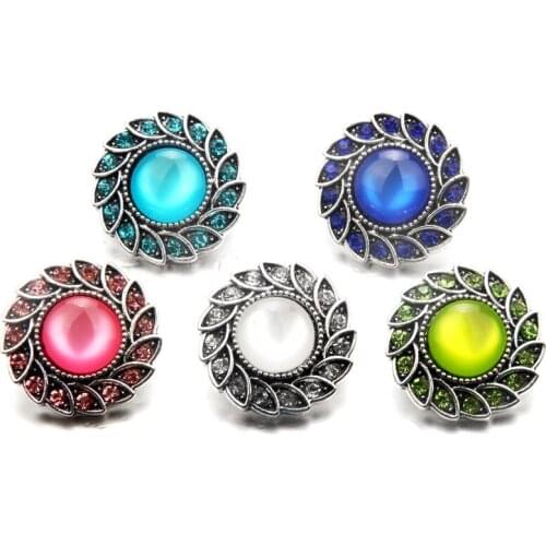 5PCS Alloy Antique Sliver leaf rhinestone flatback button buckle diy hairbows accessory 5 colors Drop Shipping MDB18-377