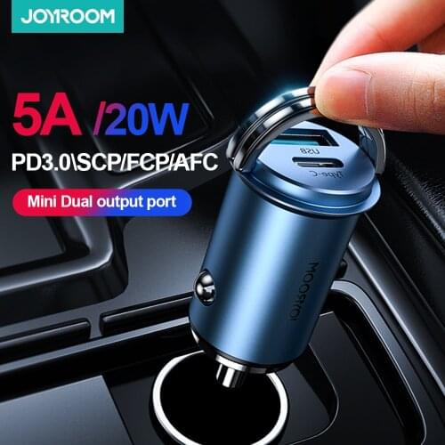 Joyroom Car Charger Mini With QC 4.0 3.0 Quick Charge Type C PD Charger 20W USB Fast Charger For iPhone 12 For Huawei Xiaomi