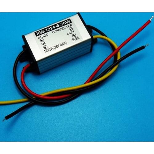 Car Power Adapter DC 12V(9-28V) Step Down To 6V 6A 36W Waterproof Regulator Module Power Supply Converter