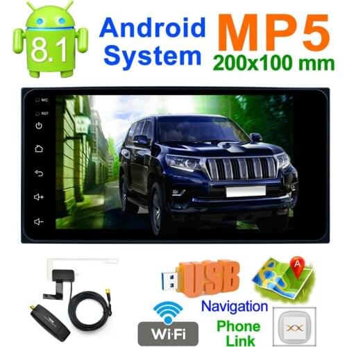 7" Android 8.1 Car MP5 Player Touch Screen QUAD-core Wifi Connect GPS Navigation DAB FM/AM Radio Tuner for TOYOTA