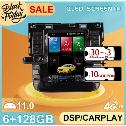 6+128GB Android 11 Tesla Style for Jaguar XF 2016 - 2019 GPS Car Navigation Multimedia Video Stereo Player Radio Carplay 2 DIN