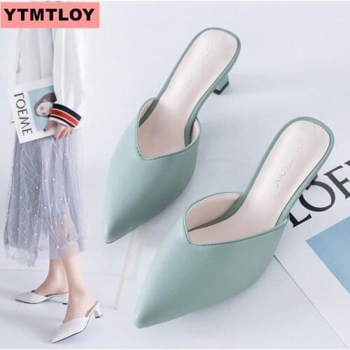 White summer office shoes ladies high heel pumps 5 cm wear sandals on sandals Sandalias comfortable ladies Tenis white slippers