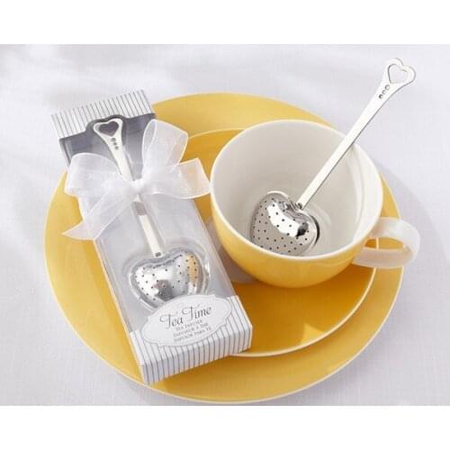 Stainless steel heart shape tea infuser tea ball novelty tea party supplies wedding gifts for guests wedding favors