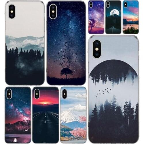 The dark sun mountains Phone Case Cover For Iphone 12 Mini Pro 11 7 8 6 6S Plus + X XS MAX XR 5 5S SE Fashion Art TPU Coque Shel