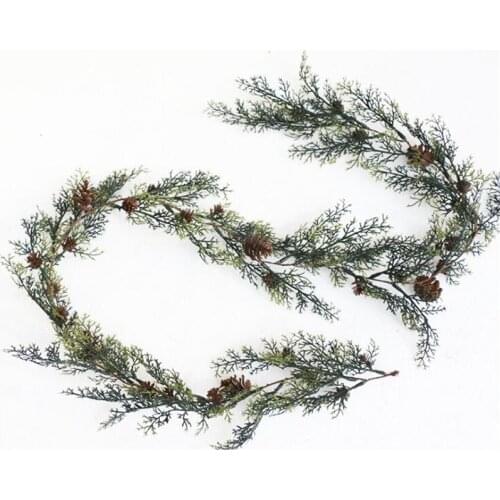 Artificial Christmas Wreath Hanging Vine Floral Foliage Garland New Year Christmas Ornaments Christmas Cord