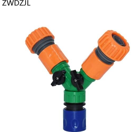 Irrigation 2 way tap 1/2 hose Y connector 3/4" garden hose splitter garden tap Irrigation valve Pipe Splitter 1pcs