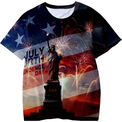 Summer Kids Boys T Shirts Toddler Kid Boys Independence 3d Print 4th-of-july Short Sleeve T-shirt Tops Casual Children Clothes