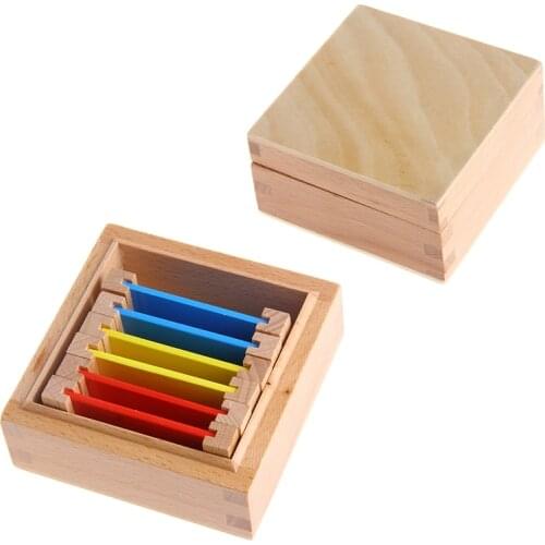 Montessori Sensorial Material Learning Color Tablet Box Wood Preschool Toy